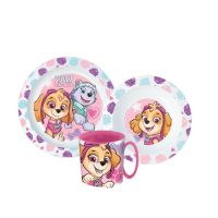 Paw Patrol Skye and Everest set - 2x plate and cup, plastic