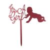 Ajándék – Rózsaszín tortadísz beszúró – It's a Girl