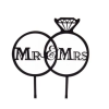 Geschenk - Verlobungsringe Mr und Mrs aus schwarzem Acryl
