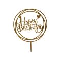 Grawer - okrąg Happy Birthday złoty akryl