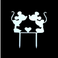 Embossing - mice with a heart, white acrylic