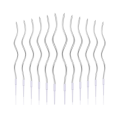Silver wavy candle 6 pcs