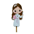 Zápich - first-year girl with dark hair with a book and a candle