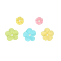Pastel colored flowers 32 pcs