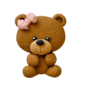 Teddy bear with pink bow 2D