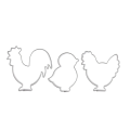 Spring cookie cutter - rooster, hen, chick set