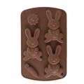 Silikonform Hase, Blume, Karotte