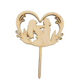 Gravur Hochzeitspaar in ein Herz aus Holz