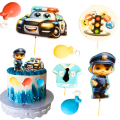 Zápich Policie policista, auto, semafor cukrový 7 ks