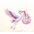 Storch-Kuchenfigur - rosa