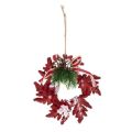 Wianek czerwony z gałązką II do zawieszenia