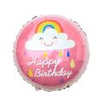 Balón ružový s oblakom Happy Birthday