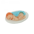 Baby with a blue blanket