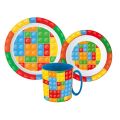 Cube set - 2x plate and cup, plastic