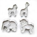Cutter with plunger ZOO animals 4 pcs