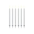 Smooth silver candles 12 pcs