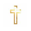 Engraving cross gold acrylic 8 x 5 cm