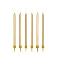 Candles smooth gold 12 cm 12 pcs