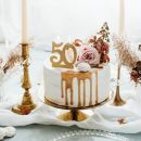 Cake candle no. 50 gold