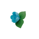 The bud on the leaf is blue
