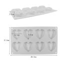 Mold silicone heart diamond 8 pcs