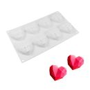 Mold silicone heart diamond 8 pcs