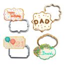 Gingerbread cookie cutter and cake labels small 4 pcs
