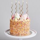 Golden wavy candle 6 pcs