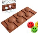 Mold silicone lollipop smileys 6 pcs