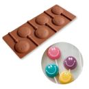 Mold silicone lollipop smileys 6 pcs