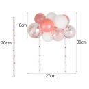 Zápich - balóny ružovo-bielo-strieborné