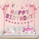 Girlandenballons Happy Birthday rosa