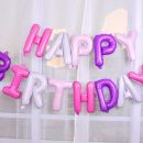 Balony w kształcie girlandy Happy Birthday w kolorze różowym