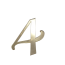 Engraving - mirror gold number 0-9