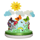 Candy cane - sun, clouds, butterflies 7 pcs