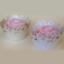 Decorative lace for cups Flowers Ivory 12 pcs