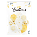Balloons - white-gold IHS, chalice and confetti 9 pcs