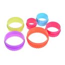 Set of double-sided circle cookie cutters, 6 pcs, plastic