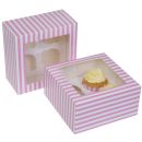 Krabička na 4 muffiny bielo - ružová 2ks
