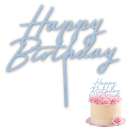 Zápich Happy Birthday modrý akryl
