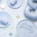 Zápich Happy Birthday modrý akryl