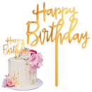 Zápich - Happy Birthday zlatý akryl