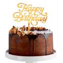 Zápich - Happy Birthday zlatý akryl