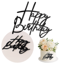 Nápis Happy Birthday čierny akryl