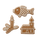 Vykrajovačka Vianočná sada 3 ks - rybka, kostol, sviečka