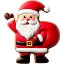 Lebkuchenausstecher Weihnachtsmann aus Edelstahl, 10 cm