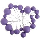 Zápich guličky fialové matné 20 ks