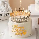 Korunka zlatá XL s kryštálikmi 15 cm