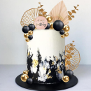 Black and gold ball and fan cutouts 30 pcs