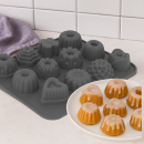 Silicone mold - cupcake mix - 12pcs